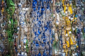 Plastic recycling centre, New Territories, Hong Kong, China